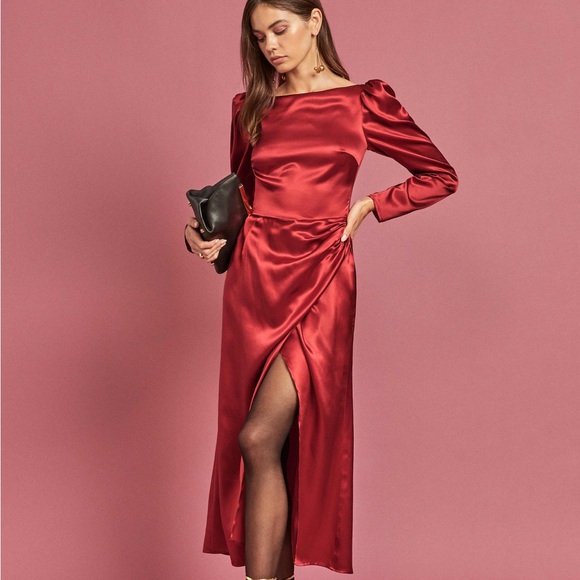 1HR SALE Reformation Cameron Dress (Crimson) Dresses 1HR SALE Reformation Cameron Dress (Crimson) Dresses
